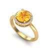 Image 2 : 2 ctw Citrine & Micro VS/SI Diamond Ring Designer 18k Yellow Gold - REF-45Y2X