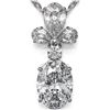 Image 1 : 1.4 ctw Oval Cut Diamond Designer Necklace 18K White Gold - REF-181H2R