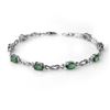 Image 1 : 4.11 ctw Emerald & Diamond Bracelet 14k White Gold - REF-51M4G