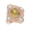 Image 3 : 4.18 ctw Canary Citrine & Diamond Ring 18K Rose Gold - REF-161M8G