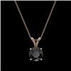 Image 3 : 1 ctw Fancy Black Diamond Solitaire Necklace 10k Rose Gold - REF-21F5M