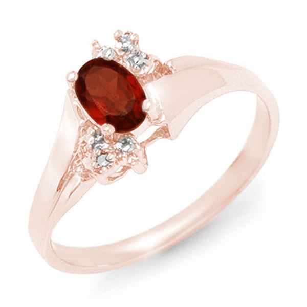 0.52 ctw Garnet & Diamond Ring 10k Rose Gold - REF-11Y2X