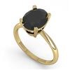 Image 2 : 5.0 ctw Oval Black Diamond Engagment Designer Ring 14k Yellow Gold - REF-133G5W