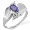 Image 1 : 0.54 ctw Tanzanite & Diamond Ring 10k White Gold - REF-15F3M