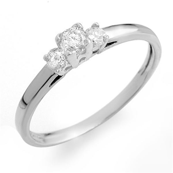 0.33 ctw Certified VS/SI Diamond 3-Stone Ring 14k White Gold - REF-38G8W