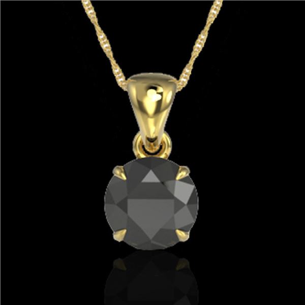 2 ctw Black Diamond Certified Necklace 18k Yellow Gold - REF-49K3Y