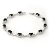 Image 1 : 7.33 ctw Blue Sapphire Bracelet 14k White Gold - REF-49H3R