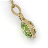 Image 2 : 3 ctw Peridot & Micro Pave Halo VS/SI Diamond Necklace 14k Yellow Gold - REF-41N6F