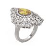 Image 1 : 4.97 ctw Canary Citrine & Diamond Ring 18K White Gold - REF-214M8G
