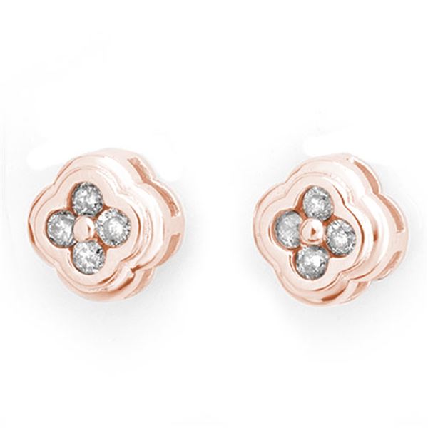 0.50 ctw Certified VS/SI Diamond Earrings 14k Rose Gold - REF-36X6A