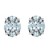 Image 1 : 5 ctw Aquamarine Designer Stud Earrings 18k White Gold - REF-50N3F