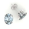 Image 2 : 5 ctw Aquamarine Designer Stud Earrings 18k White Gold - REF-50N3F