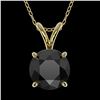 Image 1 : 1.25 ctw Fancy Black Diamond Solitaire Necklace 10k Yellow Gold - REF-31R9K