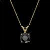 Image 3 : 1.25 ctw Fancy Black Diamond Solitaire Necklace 10k Yellow Gold - REF-31R9K