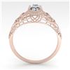 Image 3 : 0.50 ctw VS/SI Oval Diamond Engagment Ring Art Deco 18k Rose Gold - REF-104R8K