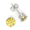 Image 2 : 4 ctw Citrine Designer Stud Earrings 18k White Gold - REF-16W4H