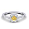 Image 1 : 0.45 ctw CITRIEN & Micro Pave VS/SI Diamond Ring 18k White Gold - REF-20W9H