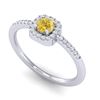 Image 2 : 0.45 ctw CITRIEN & Micro Pave VS/SI Diamond Ring 18k White Gold - REF-20W9H