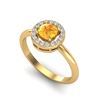 Image 2 : 0.75 ctw Citrine & Micro VS/SI Diamond Certified Ring 18k Yellow Gold - REF-33Y3X