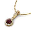 Image 1 : 1 ctw Garnet & Micro VS/SI Diamond Certified Necklace 18k Yellow Gold - REF-35F2M