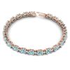 Image 2 : 25.8 ctw Sky Blue Topaz & VS/SI Diamond Eternity Bracelet 10k Rose Gold - REF-118H4R