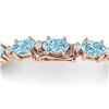 Image 3 : 25.8 ctw Sky Blue Topaz & VS/SI Diamond Eternity Bracelet 10k Rose Gold - REF-118H4R