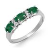 Image 1 : 0.88 ctw Emerald & Diamond Ring 10k White Gold - REF-15G4W