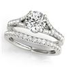 Image 1 : 1.06 ctw Certified VS/SI Diamond 2pc Wedding Set 14k White Gold - REF-72W4H
