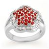 Image 1 : 1.50 ctw Red Sapphire & Diamond Ring 14k White Gold - REF-74H9R