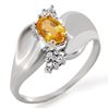 Image 1 : 0.79 ctw Yellow Sapphire & Diamond Ring 10k White Gold - REF-18M2G
