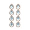 Image 1 : 7.41 ctw Aquamarine & Diamond Micro Pave Halo Earrings 10k Rose Gold - REF-169Y6X