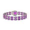 Image 3 : 14.31 ctw Amethyst & Diamond Bracelet 14K White Gold - REF-178R2K