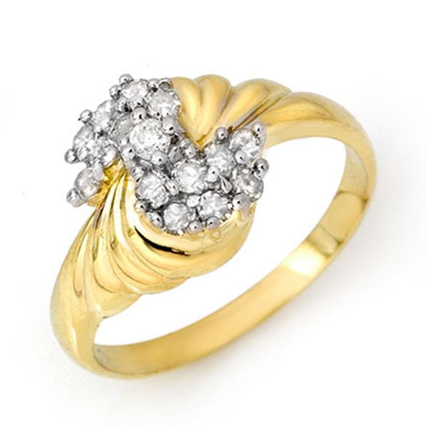 0.25 ctw Certified VS/SI Diamond Ring 10k Yellow Gold - REF-21H5R