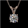 Image 1 : 0.50 ctw Certified Quality Diamond Solitaire Necklace 10k Rose Gold - REF-40M8G