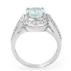 Image 2 : 2.50 ctw Aquamarine & Diamond Ring 14k White Gold - REF-86F9M