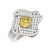 Image 3 : 2.82 ctw Canary Citrine & Diamond Ring 18K White Gold - REF-163R3K