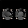 Image 1 : 2.50 ctw Fancy Black Diamond Solitaire Stud Earrings 10k Rose Gold - REF-42H2R