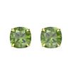 Image 1 : 4 ctw Cushion Green Tourmaline Designer Stud Earrings 18k Yellow Gold - REF-47A2N
