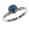 Image 2 : 1.26 ctw Certified Intense Blue Diamond Engagment Ring 10k White Gold - REF-120A9N