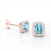 Image 2 : 2.50 ctw Sky Blue Topaz & Micro VS/SI Diamond Earrings 10k Rose Gold - REF-30W8H