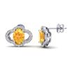 Image 2 : 3.50 ctw Citrine & Micro Pave VS/SI Diamond Earrings 10k White Gold - REF-45H3R