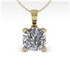 Image 1 : 0.50 ctw VS/SI Cushion Diamond Designer Necklace 14k Yellow Gold - REF-57M9G