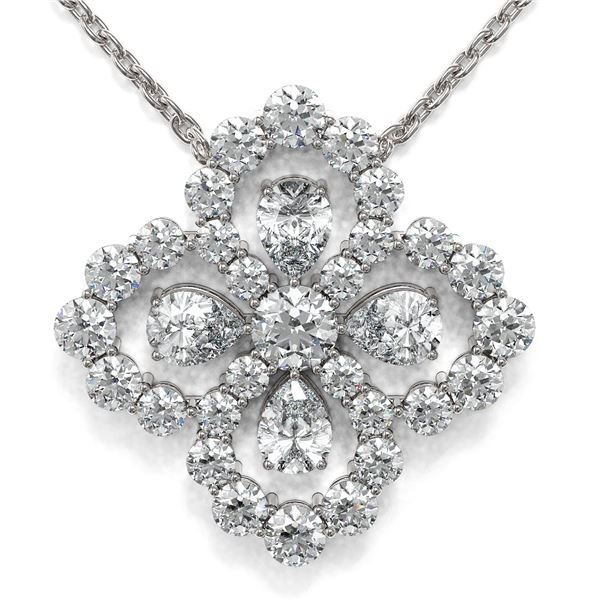 2.5 ctw Pear Cut Diamond Designer Necklace 18K White Gold - REF-243R3K