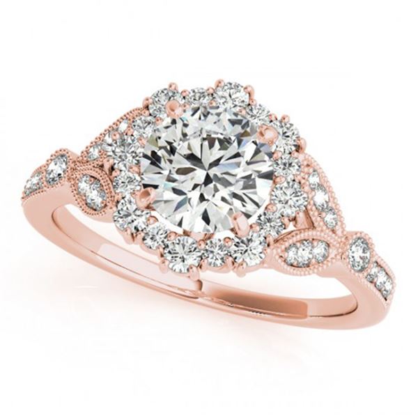 1 ctw Certified VS/SI Diamond Halo Ring 18k Rose Gold - REF-119N3F