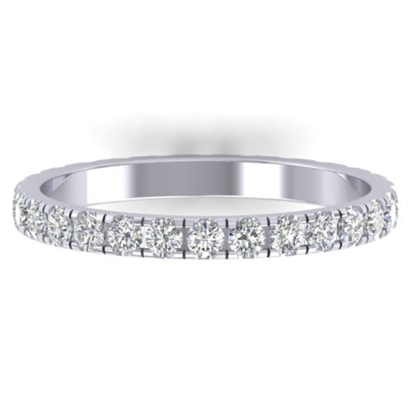1 ctw Certified VS/SI Diamond Art Deco Eternity Band 18k White Gold - REF-52A3N