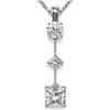 Image 1 : 1.16 ctw Princess Cut Diamond Necklace 18K White Gold - REF-163H3R