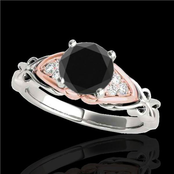 1.35 ctw Certified VS Black Diamond Solitaire Ring 10k 2Tone Gold - REF-41G2W