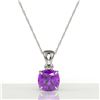 Image 2 : 2 Cushion Cut ctw Amethyst Designer Solitaire Necklace 18k White Gold - REF-20W3H