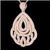Image 1 : 1.50 ctw Micro Pave VS/SI Diamond Necklace 14k Rose Gold - REF-140Y4X