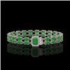Image 1 : 12.3 ctw Jade & Diamond Bracelet 14K White Gold - REF-236K4Y
